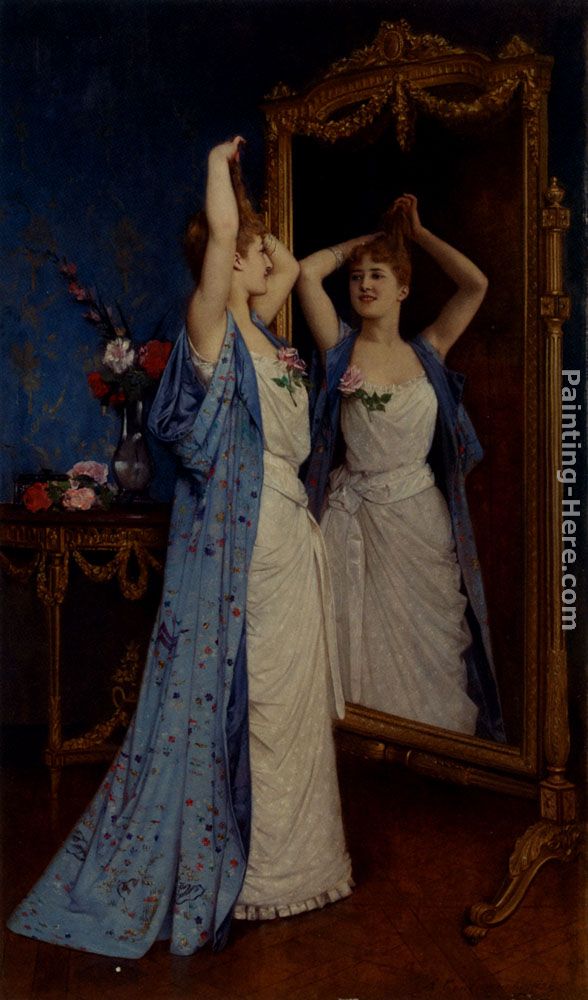 La Toilette painting - Auguste Toulmouche La Toilette art painting